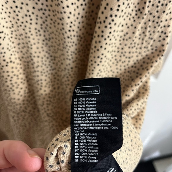 & Other Stories Dot Print Shirt Dress in Beige - Picture 7 of 9